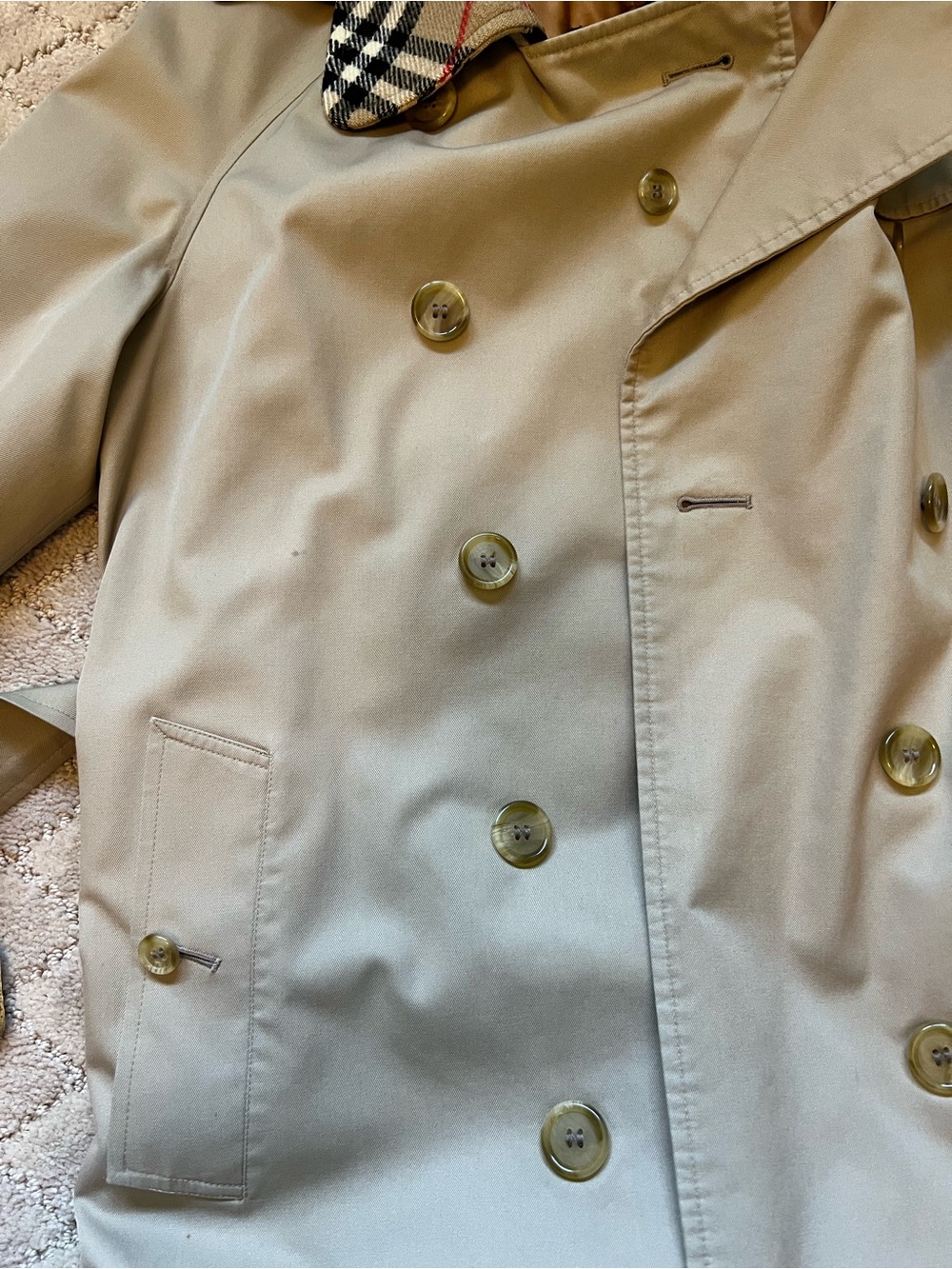 Burberry Beige Trench Coat with removable wool Nova Check Collar and Lining - Picture 13 of 15